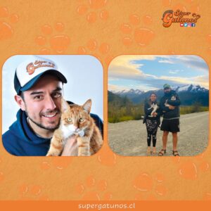 Conoce a Nataly y Edgardo, “cicloviajeros” que recorren Chile con sus gatos