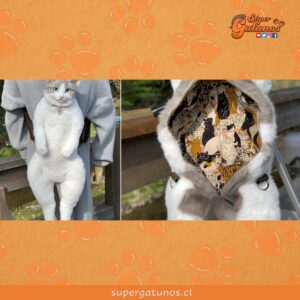 Famoso artista japonés crea mochila con forma de gato hiperrealista